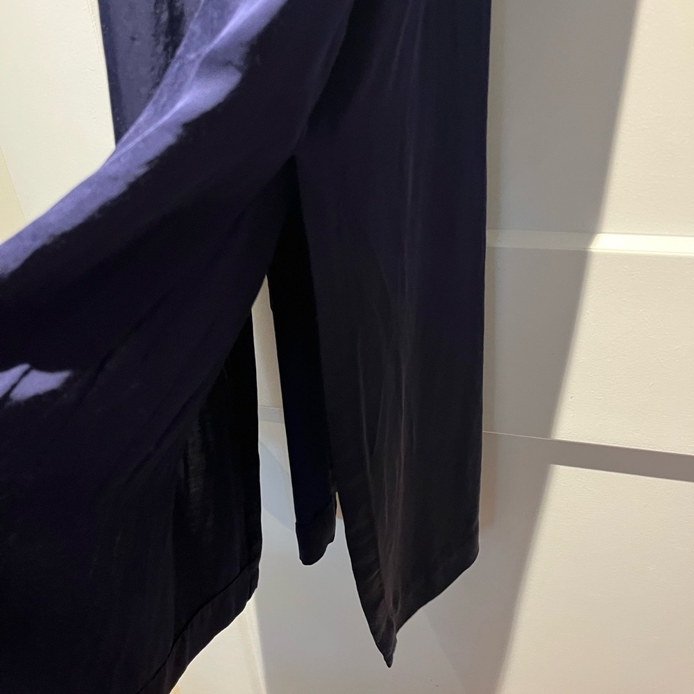 & Other Stories Satin Double Strap Minimalist Deep Blue Midi Dress - Picture 4 of 8